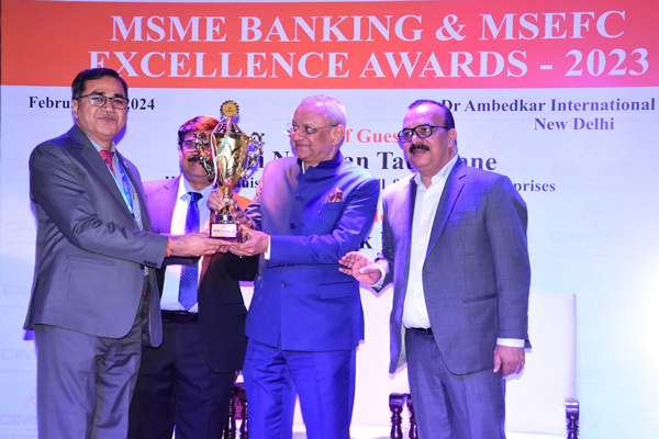 Best Bank for promoting Government Schemes_ at MSME Banking Excellence Award 2023